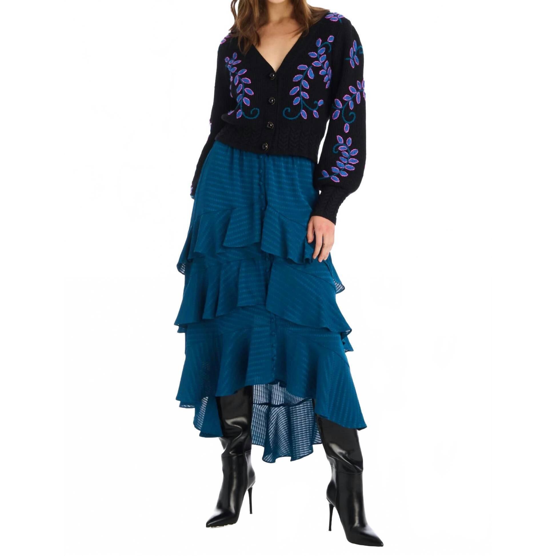 New Allison New York Ella Midi Skirt In Teal